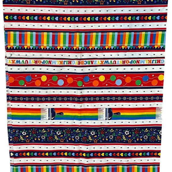 VIP Fabric Cranston Rainbow Quilt Border Print Stripe Heart Cotton ~43"L x 44"W - Picture 7 of 7